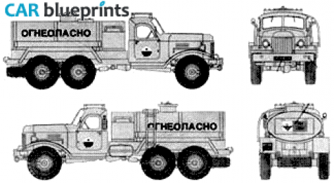 1958 ZIL 157 Tanker Truck blueprint