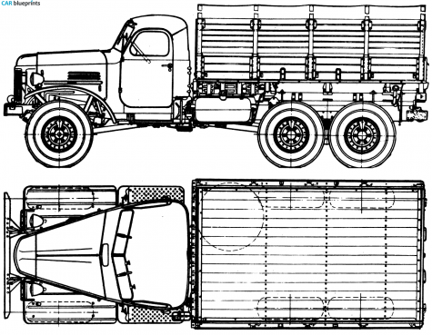 1958 ZIL 157KD Truck blueprint