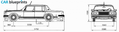 1986 ZIL 41041 Sedan blueprint