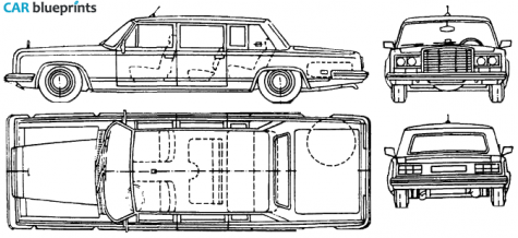 1995 ZIL 41041 Sedan blueprint