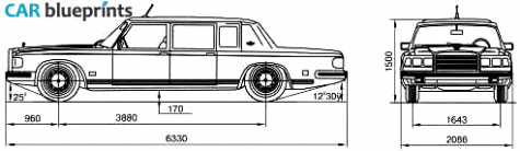 1985 ZIL 41047 Limousine blueprint