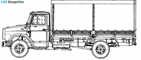 1986 ZIL 4331 Truck blueprint