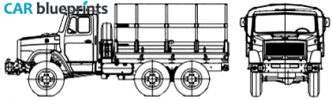 2006 ZIL 4334V1 Side Boards and Pull Winch Truck blueprint