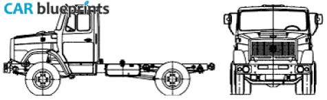 2006 ZIL 497442 Chassis Truck blueprint