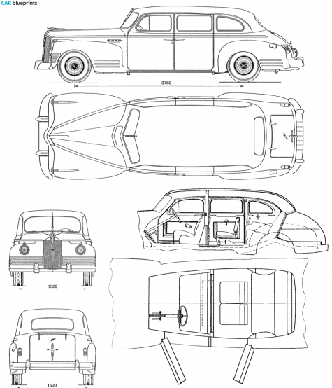 1945 ZIS 110 Limousine blueprint