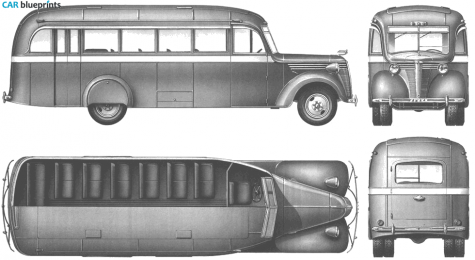 1938 ZIS 16 Bus blueprint