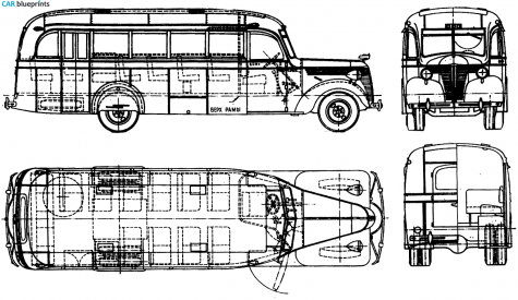 1938 ZIS 16 Bus blueprint