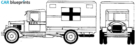 1933 ZIS 5 Ambulance Truck blueprint