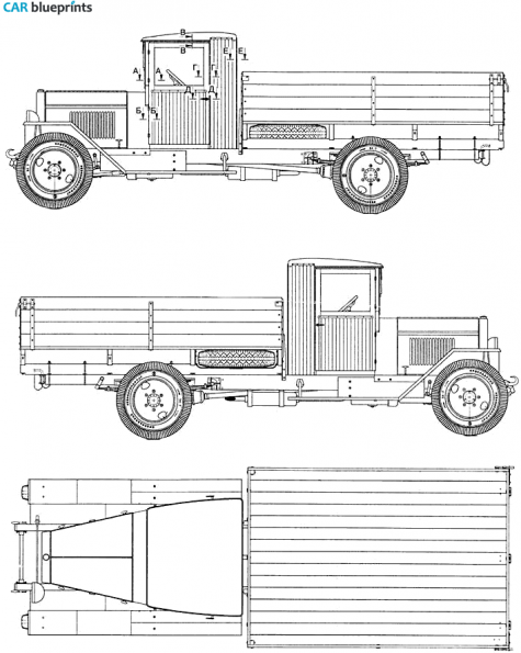 1933 ZIS 5B Truck blueprint