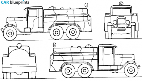 1933 ZIS 6 BZ-35 Fuel Truck blueprint