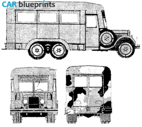 1933 ZIS 6 Utility Bus blueprint
