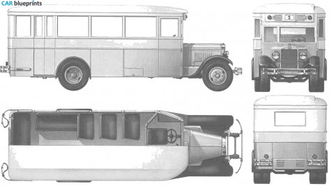 1934 ZIS 8 Bus blueprint