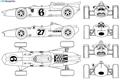 1966 AAR Eagle Mk I Anglo American Racers OW blueprint