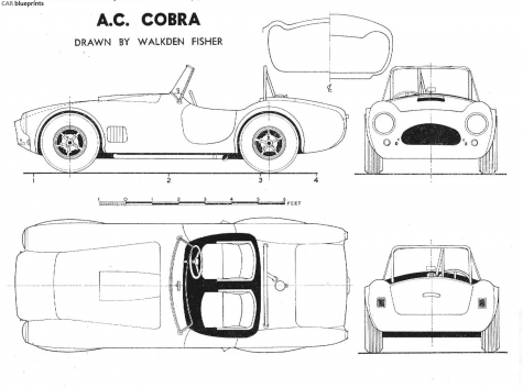 1961 AC Cobra Roadster Cabriolet blueprint