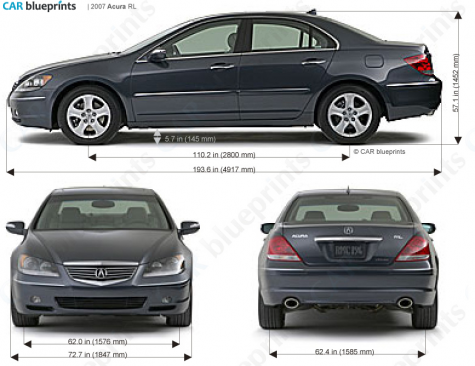 2007 Acura RL Sedan blueprint