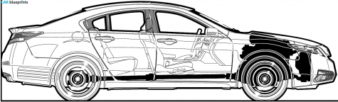 2009 Acura TL Sedan blueprint