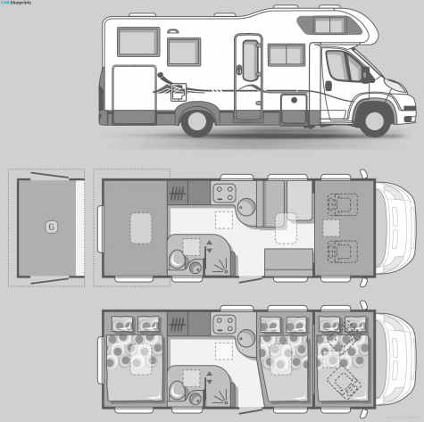 Adria RV Coral A-660 SP Bus blueprint