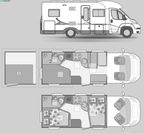 Adria RV Coral S-650 SP Bus blueprint