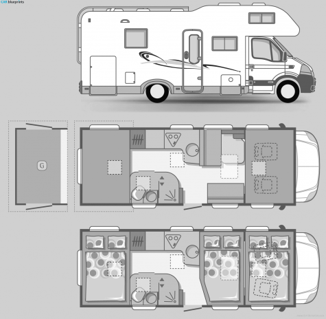 Adria RV Izola A-697 SG Bus blueprint