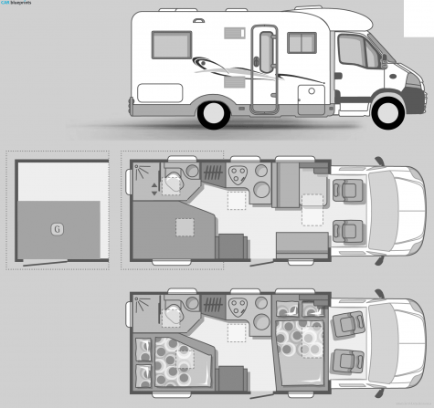 Adria RV Izola S-687 SP Bus blueprint