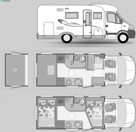 Adria RV Izola S-687 SPG Bus blueprint