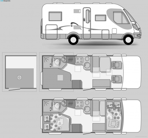 Adria RV Vision-1 677 SP Bus blueprint