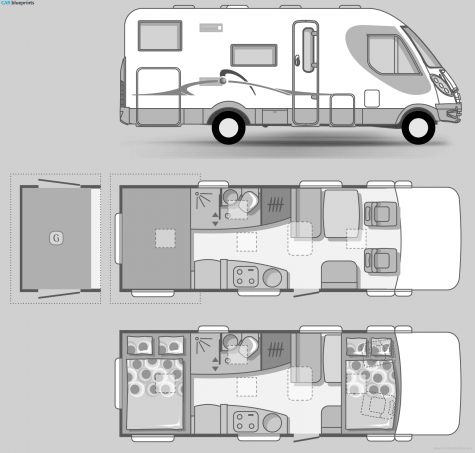 Adria RV Vision-1 707 SG Bus blueprint