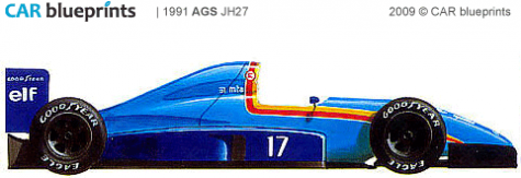 1991 AGS JH27 F1 OW blueprint