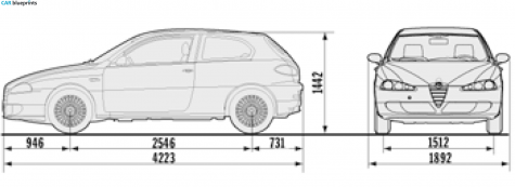 2007 Alfa Romeo 147 3-Door Hatchback blueprint