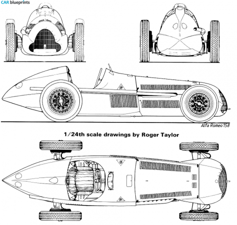 1948 Alfa Romeo 158 Alfetta Cabriolet blueprint