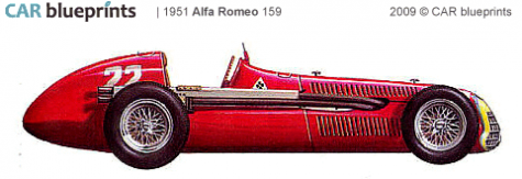 1951 Alfa Romeo 159 F1 OW blueprint