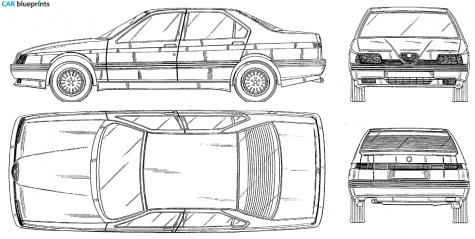 1988 Alfa Romeo 164 Sedan blueprint