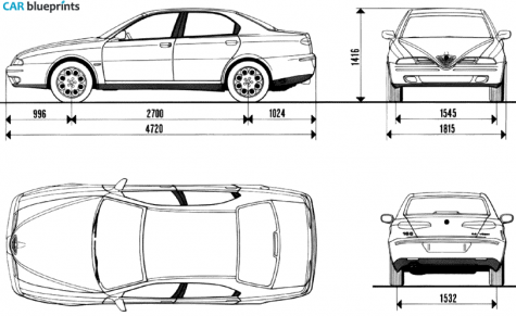 1998 Alfa Romeo 166 Sedan blueprint