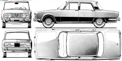 1971 Alfa Romeo 2000 Berlina Sedan blueprint