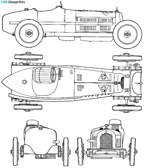 1931 Alfa Romeo 8C 2300 Monza OW blueprint