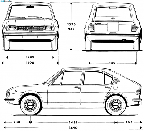 1974 Alfa Romeo Alfasud 1200 Hatchback blueprint