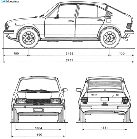 1972 Alfa Romeo Alfasud (Series 1) Hatchback blueprint