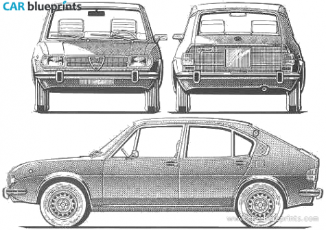 1976 Alfa Romeo Alfasud 5M Hatchback blueprint