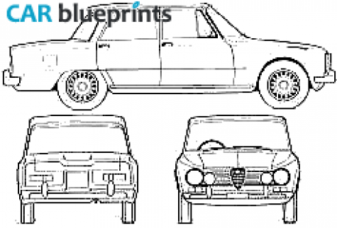 1965 Alfa Romeo Giulia Super Sedan blueprint