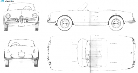 1962 Alfa Romeo Guilietta Spider Cabriolet blueprint