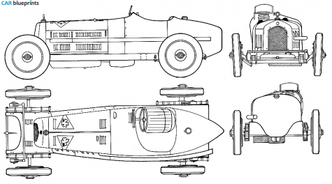 1931 Alfa Romeo 8C 2300 Monza Cabriolet blueprint