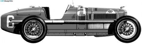 1924 Alfa Romeo P2 GP OW blueprint