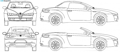 2007 Alfa Romeo Spider 2.2 JTS Progression Cabriolet blueprint