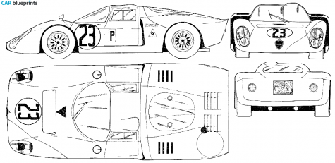 1968 Alfa Romeo Tipo 33 Daytona Coupe blueprint