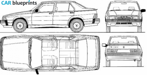 1988 Alfa Romeo 75 1.8 Turbo Sedan blueprint