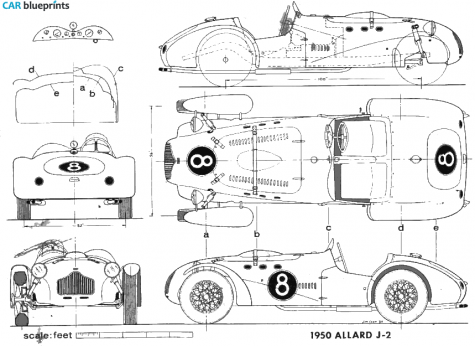 1959 Allard J2X Roadster blueprint