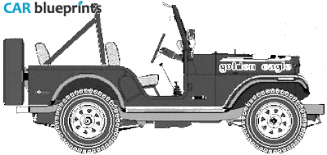 1977 AMC Jeep CJ5 Golden Eagle SUV blueprint