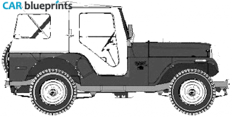 1954 AMC Jeep CJ5 Standard SUV blueprint