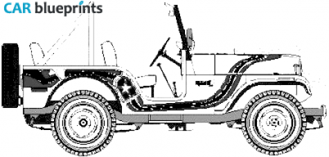 1972 AMC Jeep CJ5 Super Jeep SUV blueprint