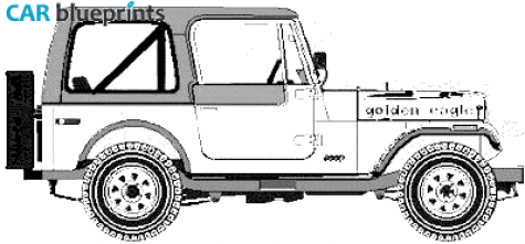 1980 AMC Jeep CJ7 Golden Eagle SUV blueprint